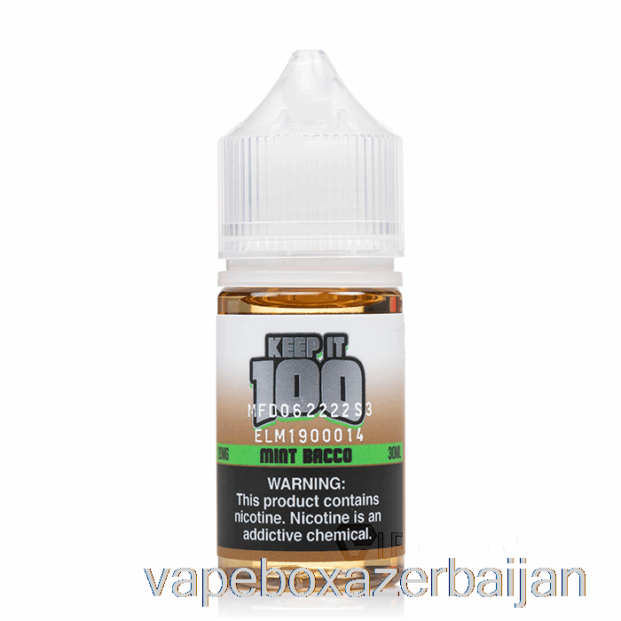 E-Juice Vape Mint Bacco Salts - Keep It 100 - 30mL 50mg